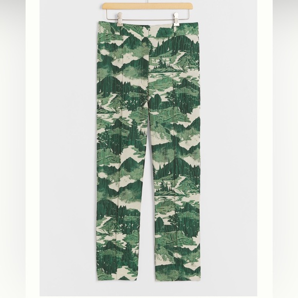 Anthropologie Pants - Anthropologie Green Patterned Straight Leg Pants